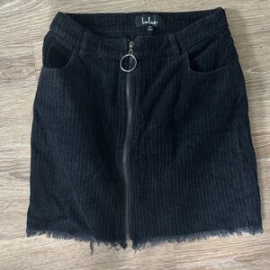 Lulus Black Corduroy Mini Skirt